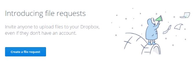 what is a dropbox file request